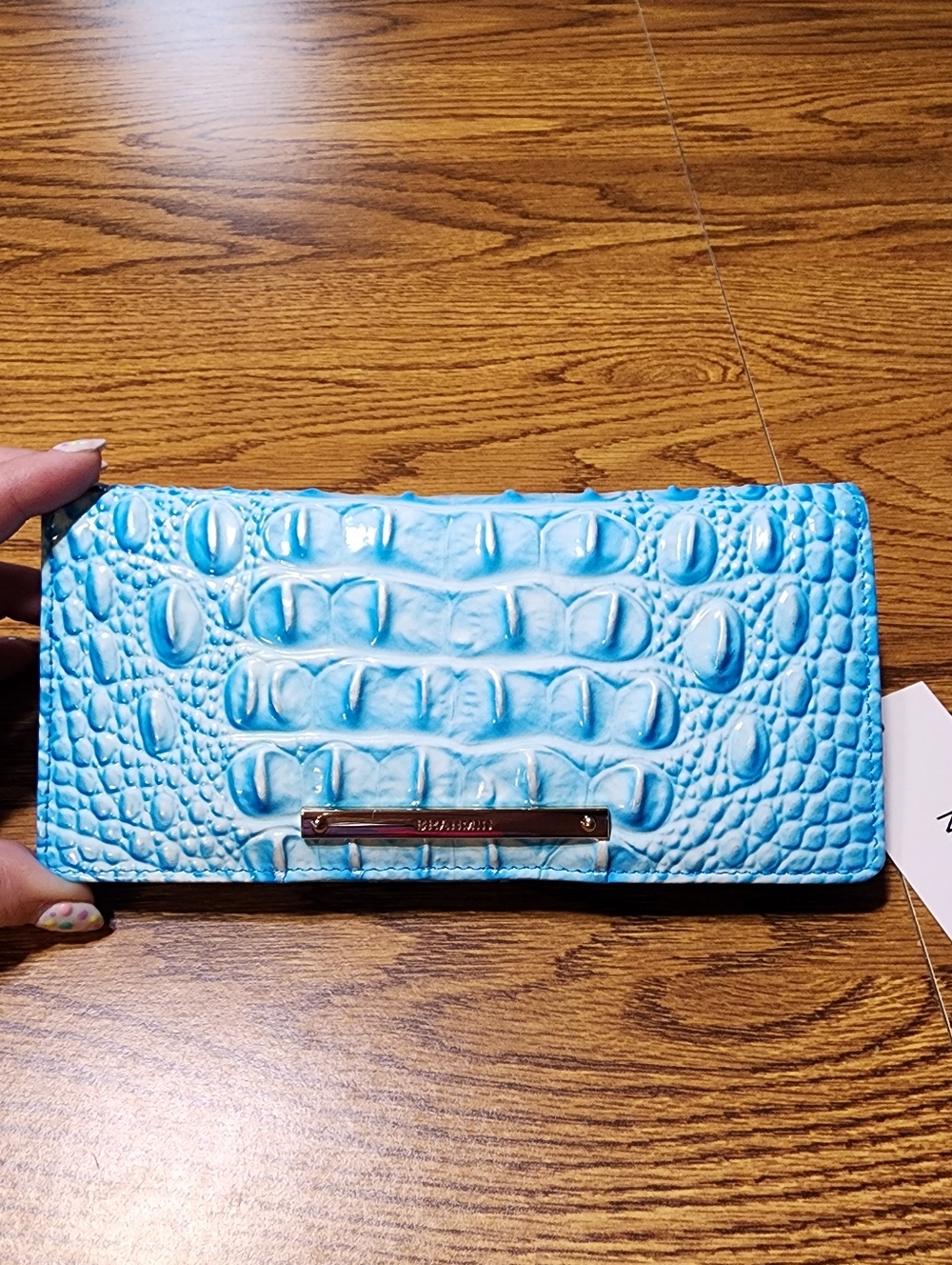 NWT Brahmin Ady Sky Melbourne Croc-Embossed Wallet